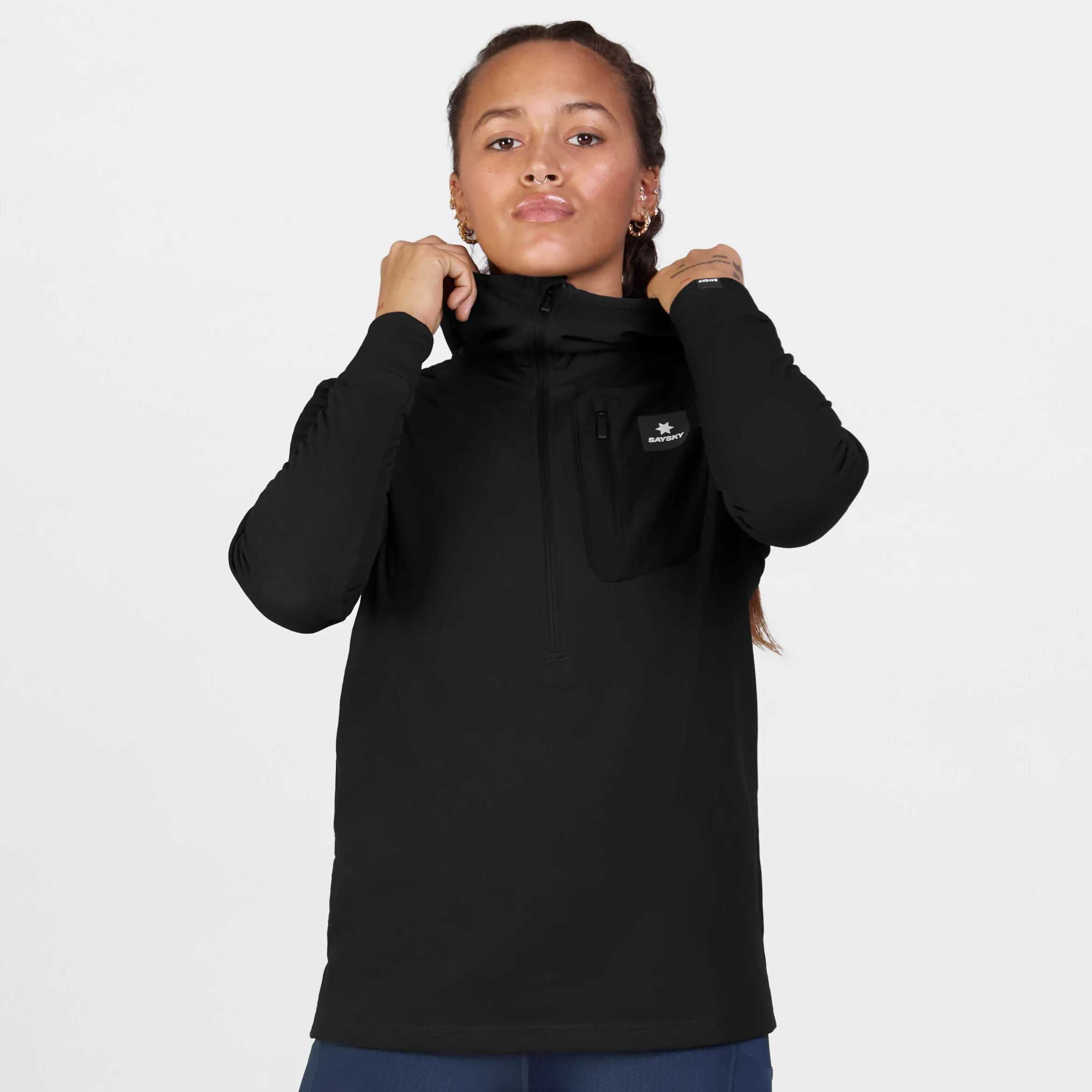 Combat Half Zip Fleece Hoodie - Image 2